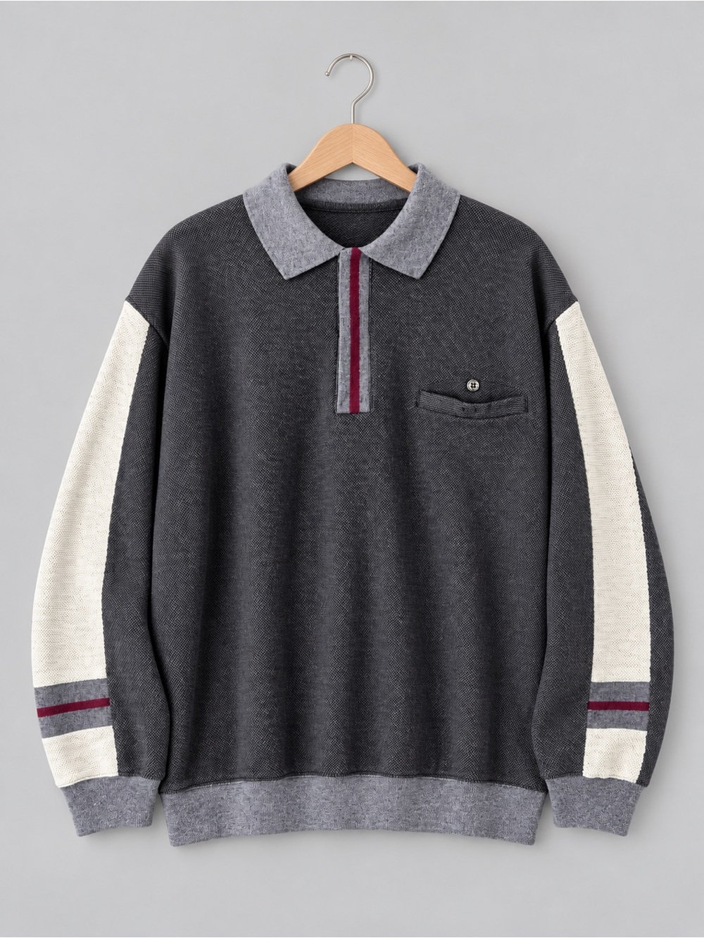 Vintage 90s Penmans Made in Canada Colorblock Polo Pullover Sweater